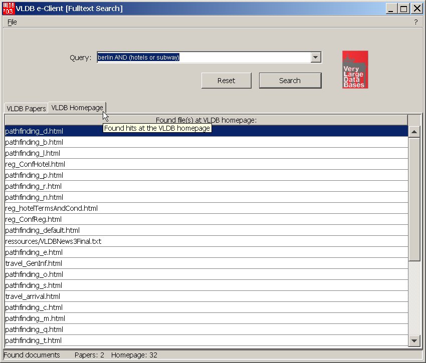 Found hits at VLDB homepage